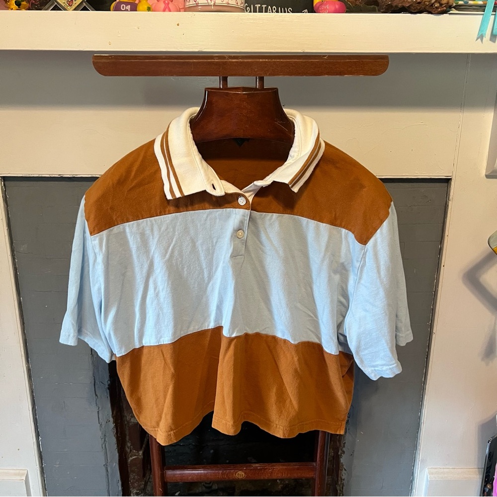 Wild Fable Cream and Brown Top